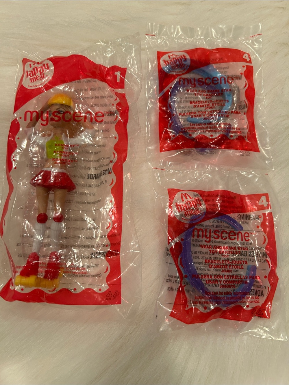 Lot of 3 McDonald’s 2007 My Scene, Kennedy Toy Collection, Unopened
